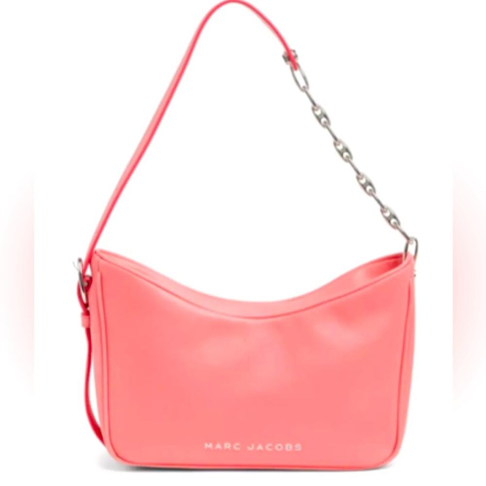 Marc Jacobs 🎀 Tempo Baguette Shoulder Bag PINK LEMONADE bubblegum silver links